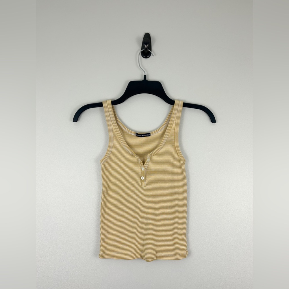 Brandy Melville Yellow Striped Tank Top